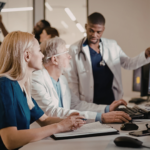 Healthcare professional in diagnostic imaging setting representing sonographer and MRT contract roles in Canada