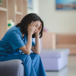 Healthcare worker looking burnt out