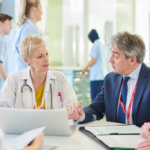 Healthcare providers talking to healthcare agencies
